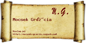 Mocsek Grácia névjegykártya